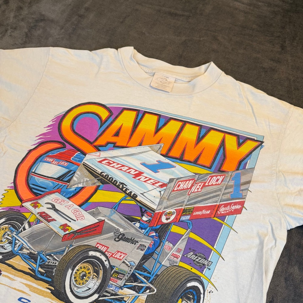 Arizona Sport Shirts Sammy Swindell Racing T Shirt Mens Large White Vintage 1997
